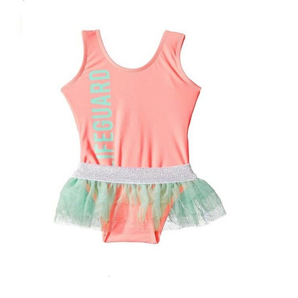 Shade Critters Baby Girl One-Piece Life Guard Suit Skirt Peach Size 6-12M